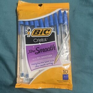 2015 BiC Cristal Xtra Smooth Ball Pen, Medium, Blue 68272, 10 Ct